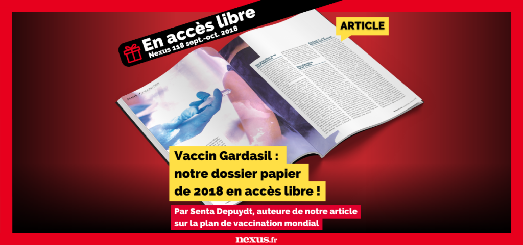 Senta Depuydt Vaccin Gardasil : notre dossier papier de 2018 en accès libre !
