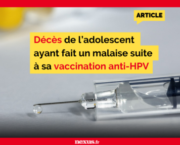 Décès de l’adolescent ayant fait un malaise suite à sa vaccination anti-HPV