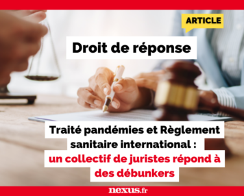 Traité pandémies et Règlement sanitaire international : un collectif de juristes répond à des débunkers (Droit de réponse)